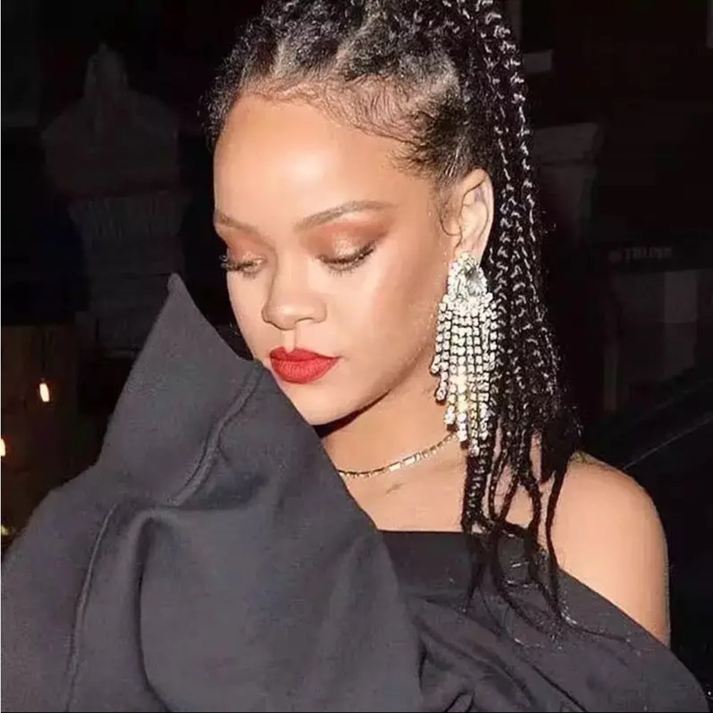 Dangle Clear Rhinestone Earrings - image 4